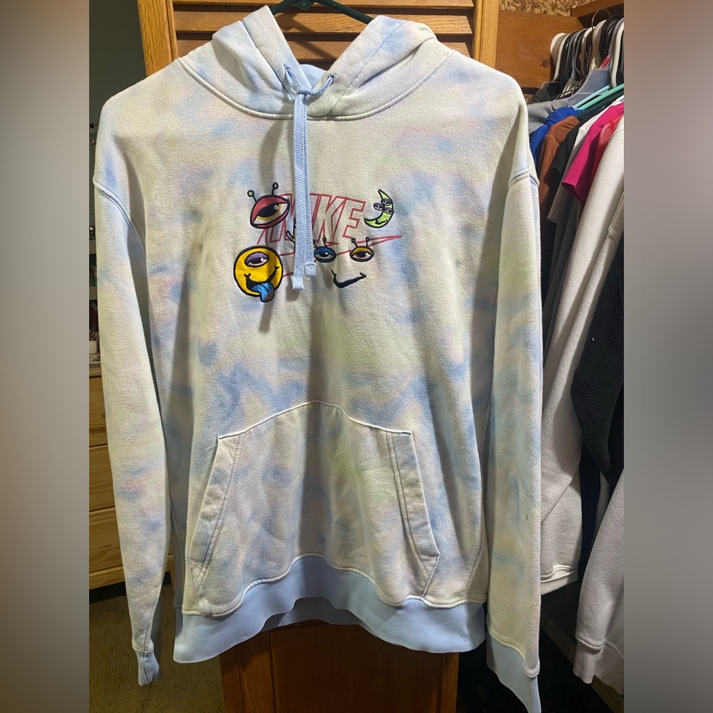 Nike Pastel Tie-Dye Hoodie with Graphic Design